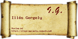 Illés Gergely névjegykártya